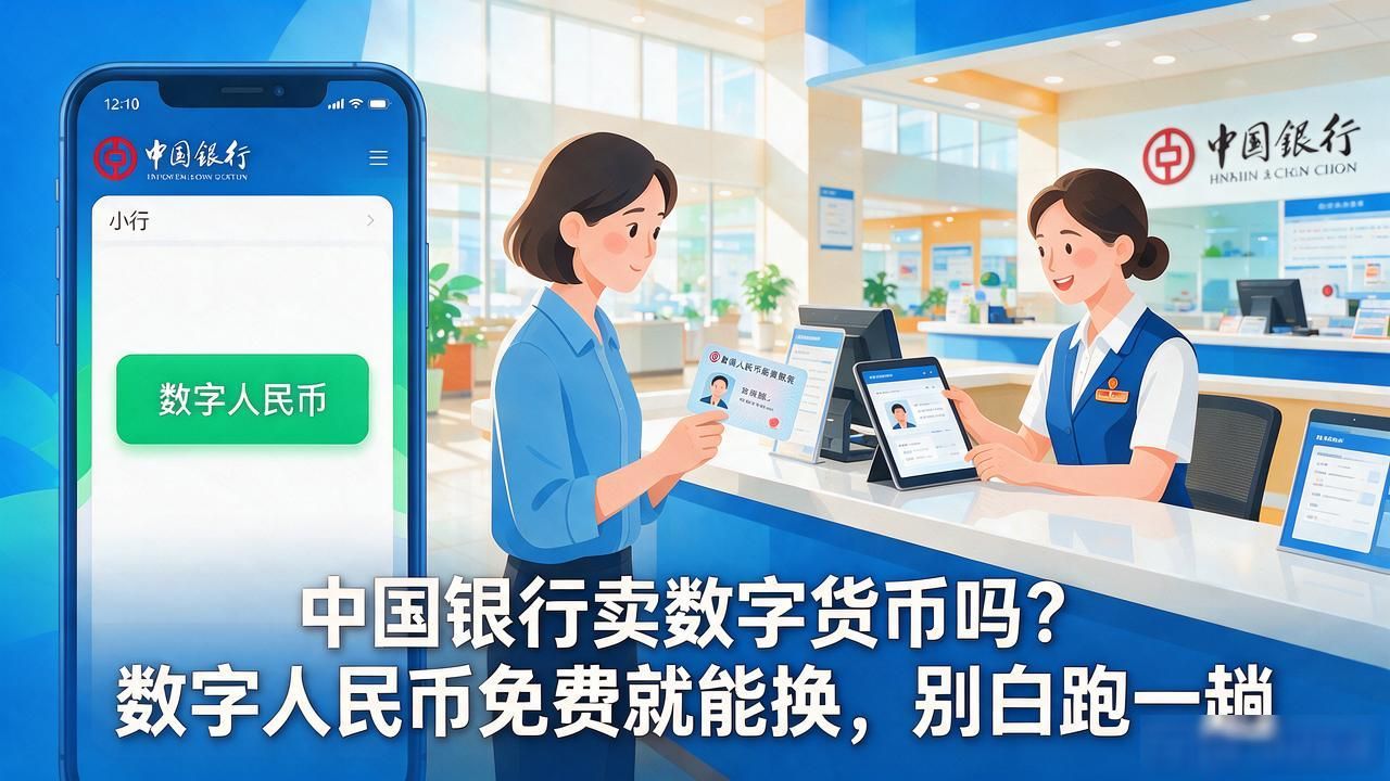 中国银行卖数字货币吗？数字人民币免费就能换，别白跑一趟