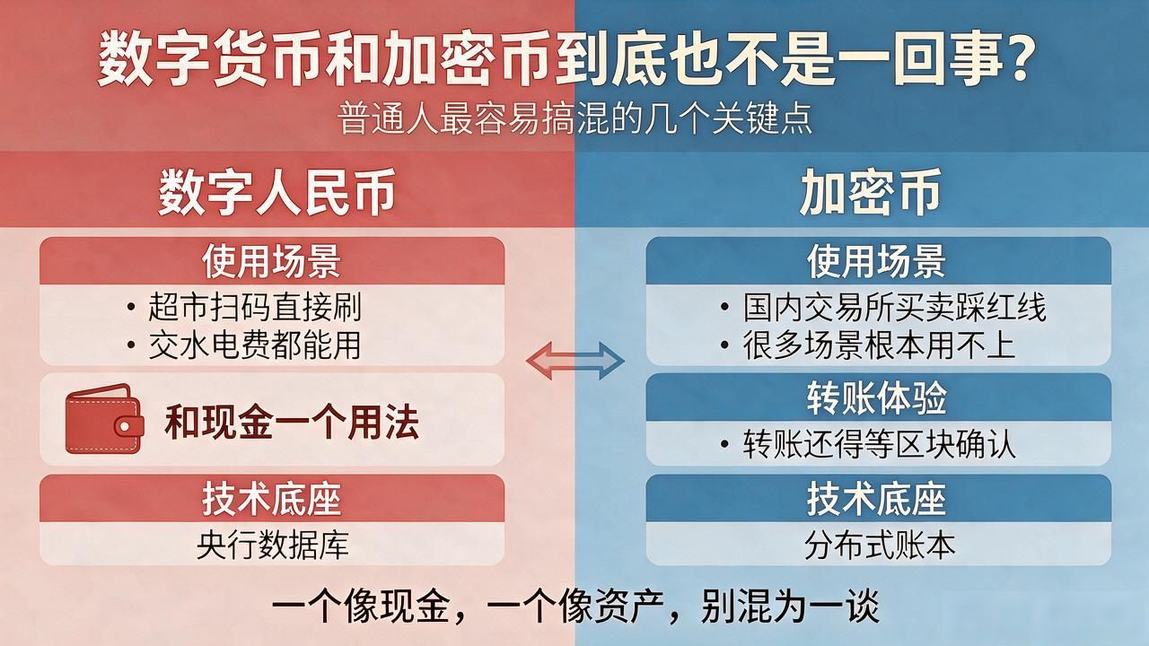 数字货币和加密币到底是不是一回事？普通人最容易搞混的几个关键点