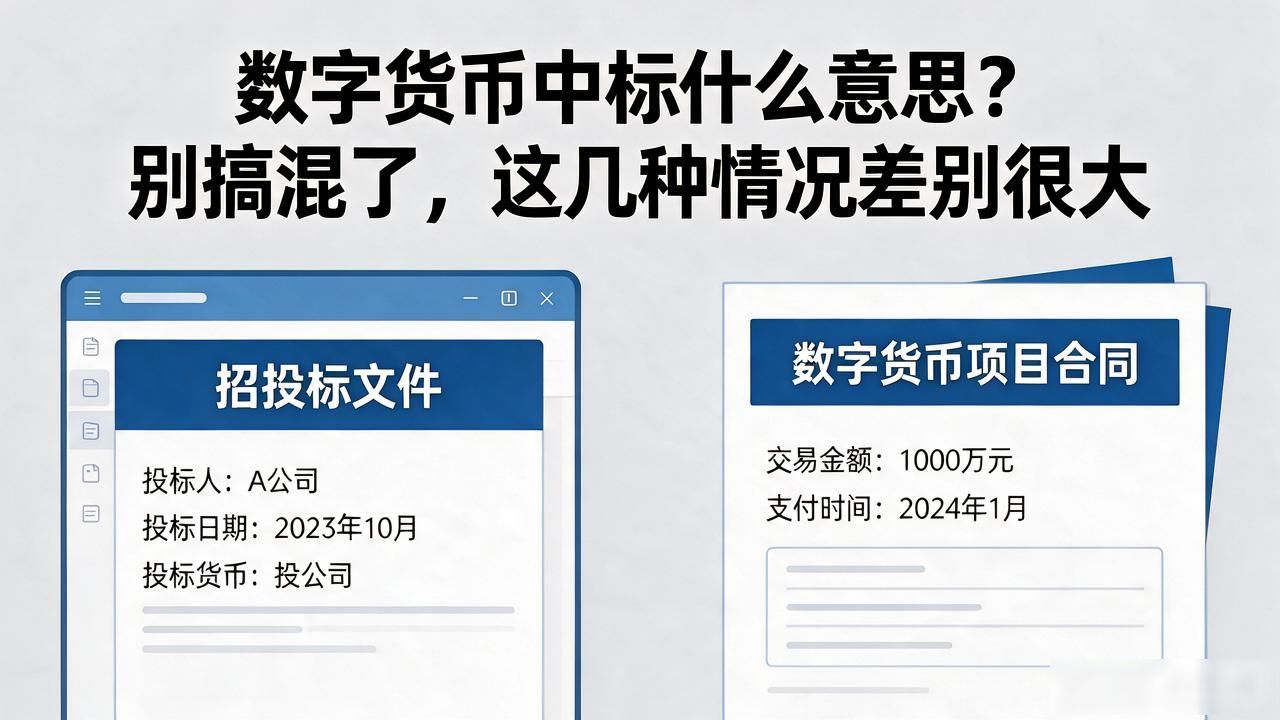 数字货币中标什么意思？别搞混了，这几种情况差别很大