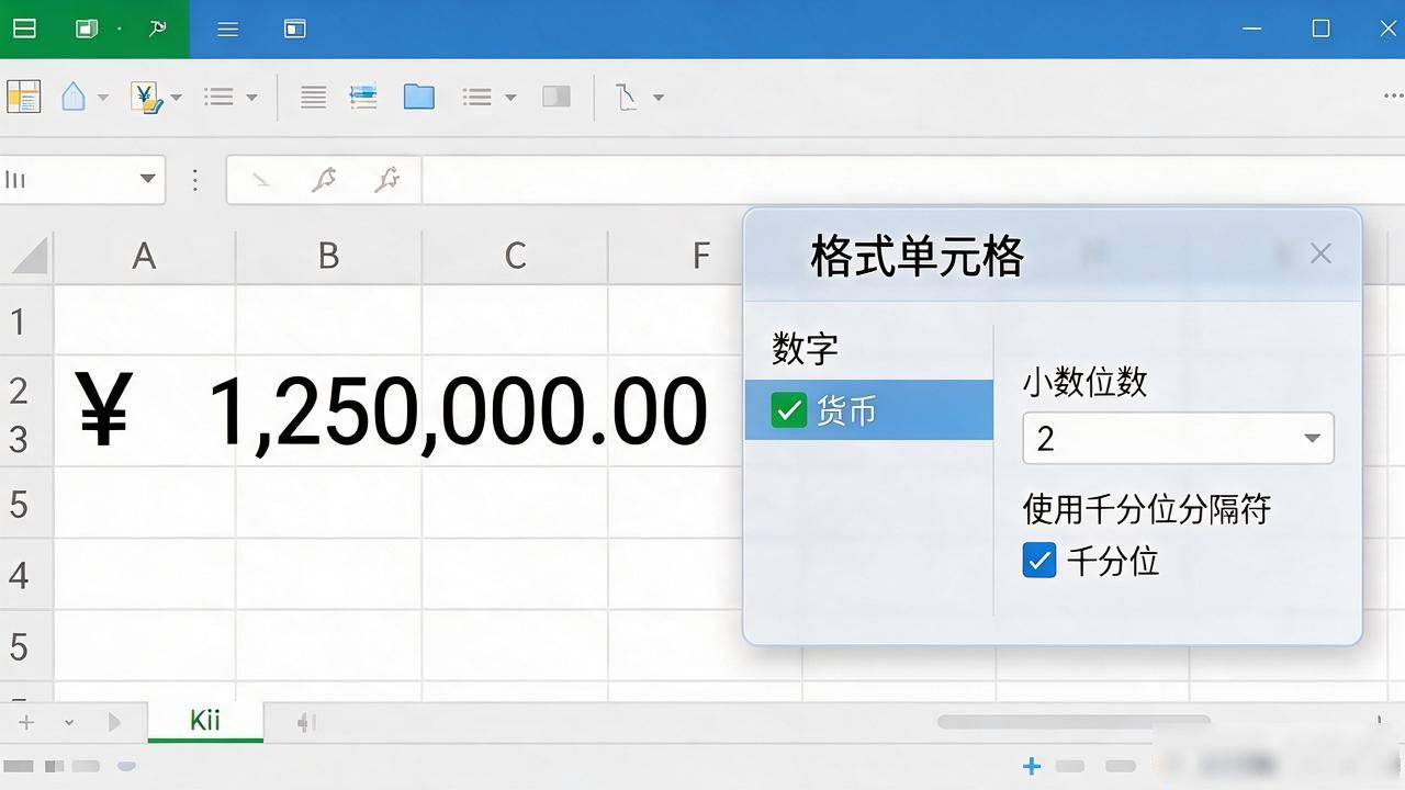 Excel数字格式设为货币，加¥符号和千分位分隔就这么简单
