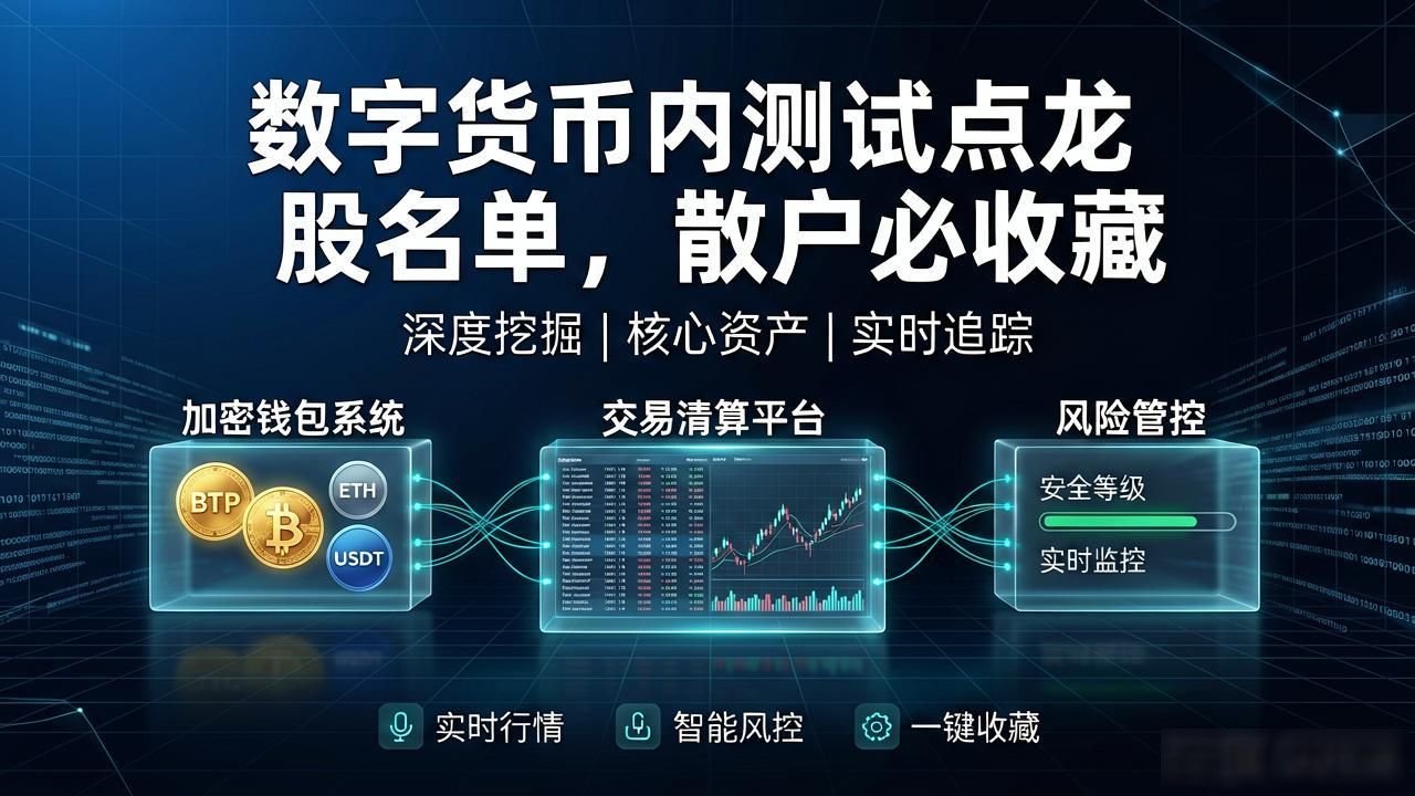 数字货币内测试点龙股名单，散户必收藏