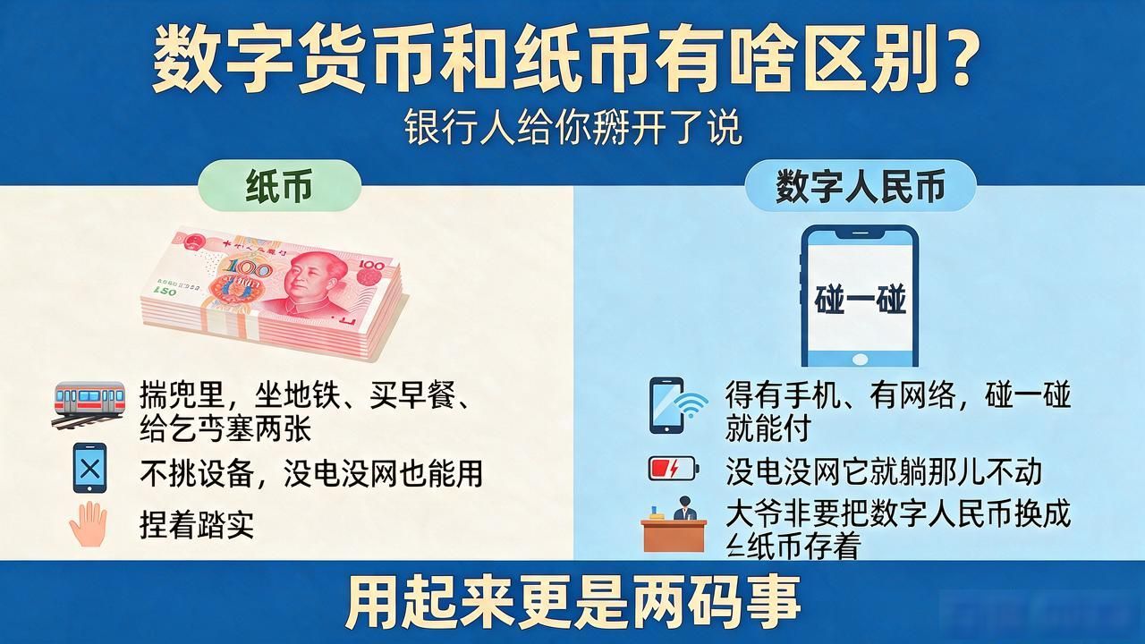 数字人民币与纸币区别_数字货币和纸币的区别_央行数字货币信用背书