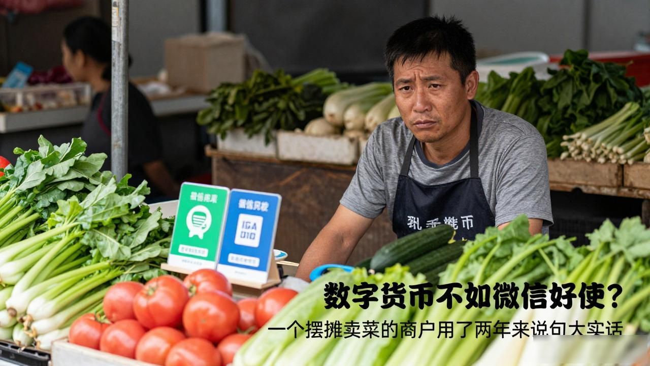 数字货币不如微信好使？一个摆摊卖菜的商户用了两年来说句大实话