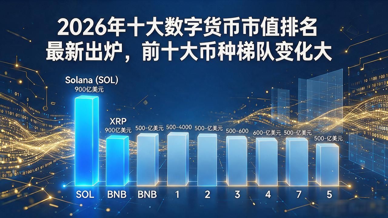 2026年十大数字货币市值排名最新出炉，前十大币种梯队变化大