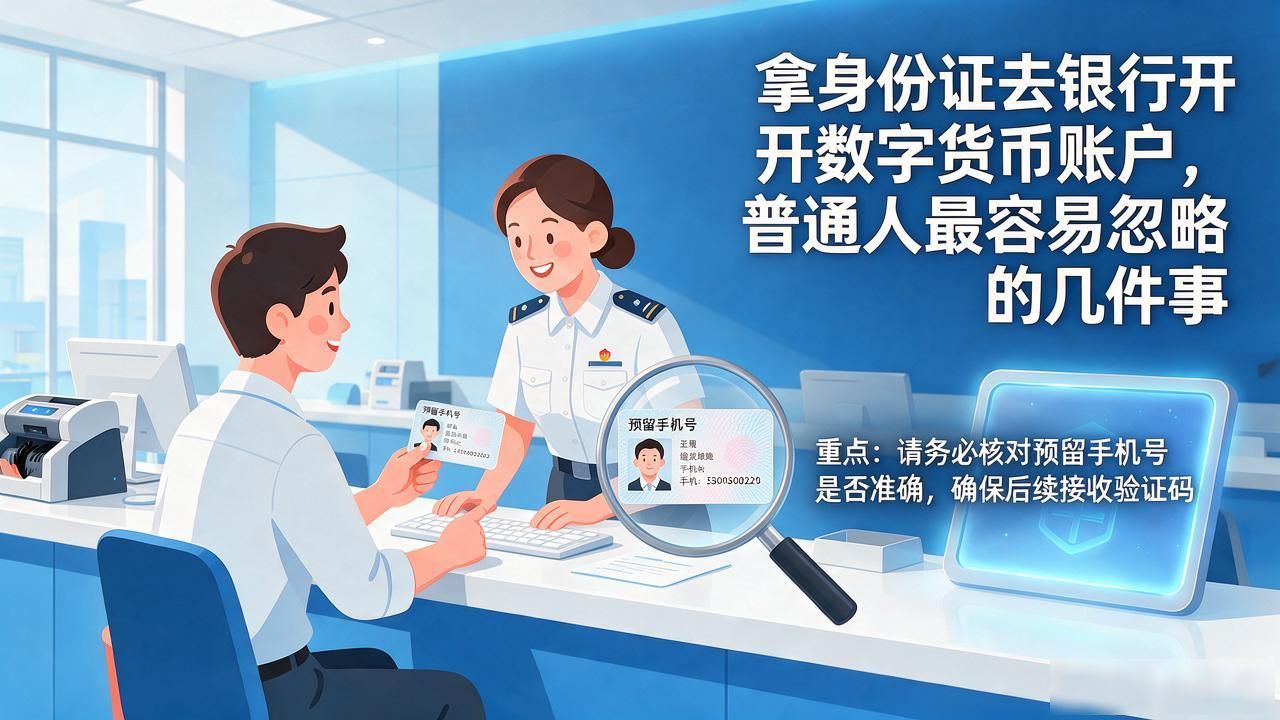 拿身份证去银行开数字货币账户，普通人最容易忽略的几件事