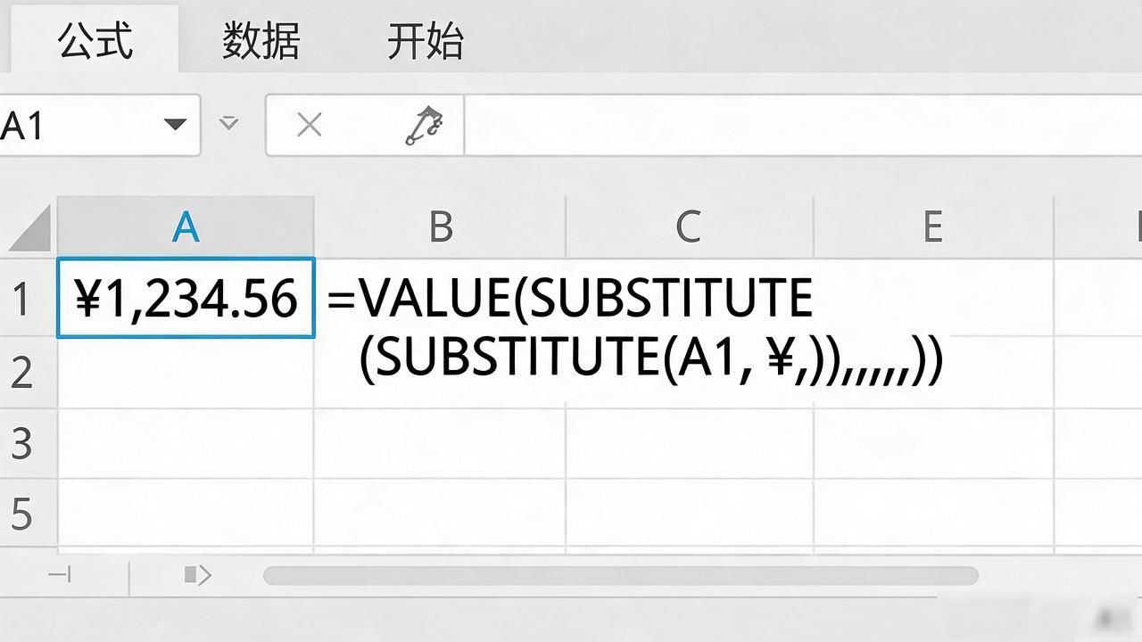 去除货币符号表格数据_表格货币形式改成数字_转换带¥符号数据为纯数字