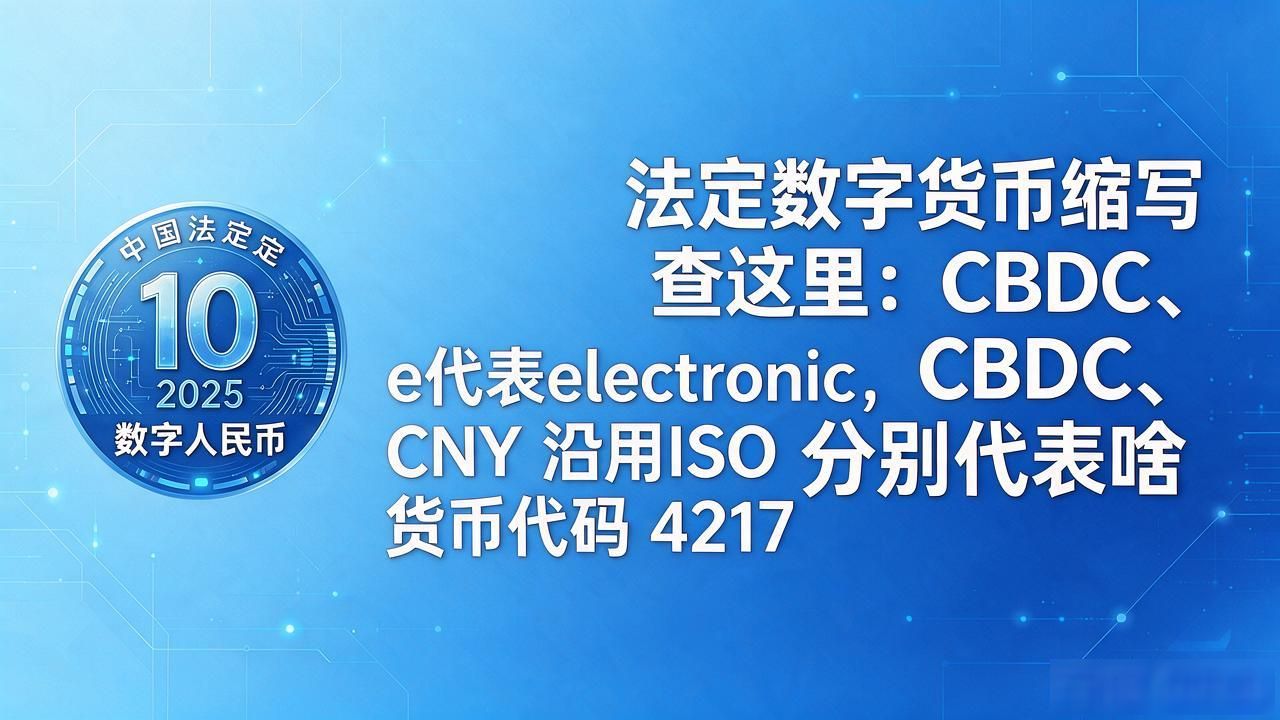 法定数字货币缩写查这里：CBDC、e-CNY分别代表啥